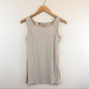 2 for $10 Jennifer Lopez cream color tank with gold charms